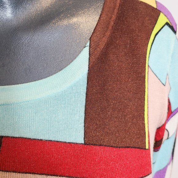 Emilio Pucci Iride Print Silk/Cotton Sweater Pullover Top - Size: 38 - Picture 5 of 16